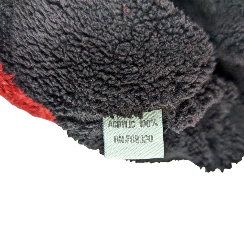 C.C. NWT Fleece Lined Red Plaid Fuzzy Ball Winter Hat Beanie - Picture 7 of 8